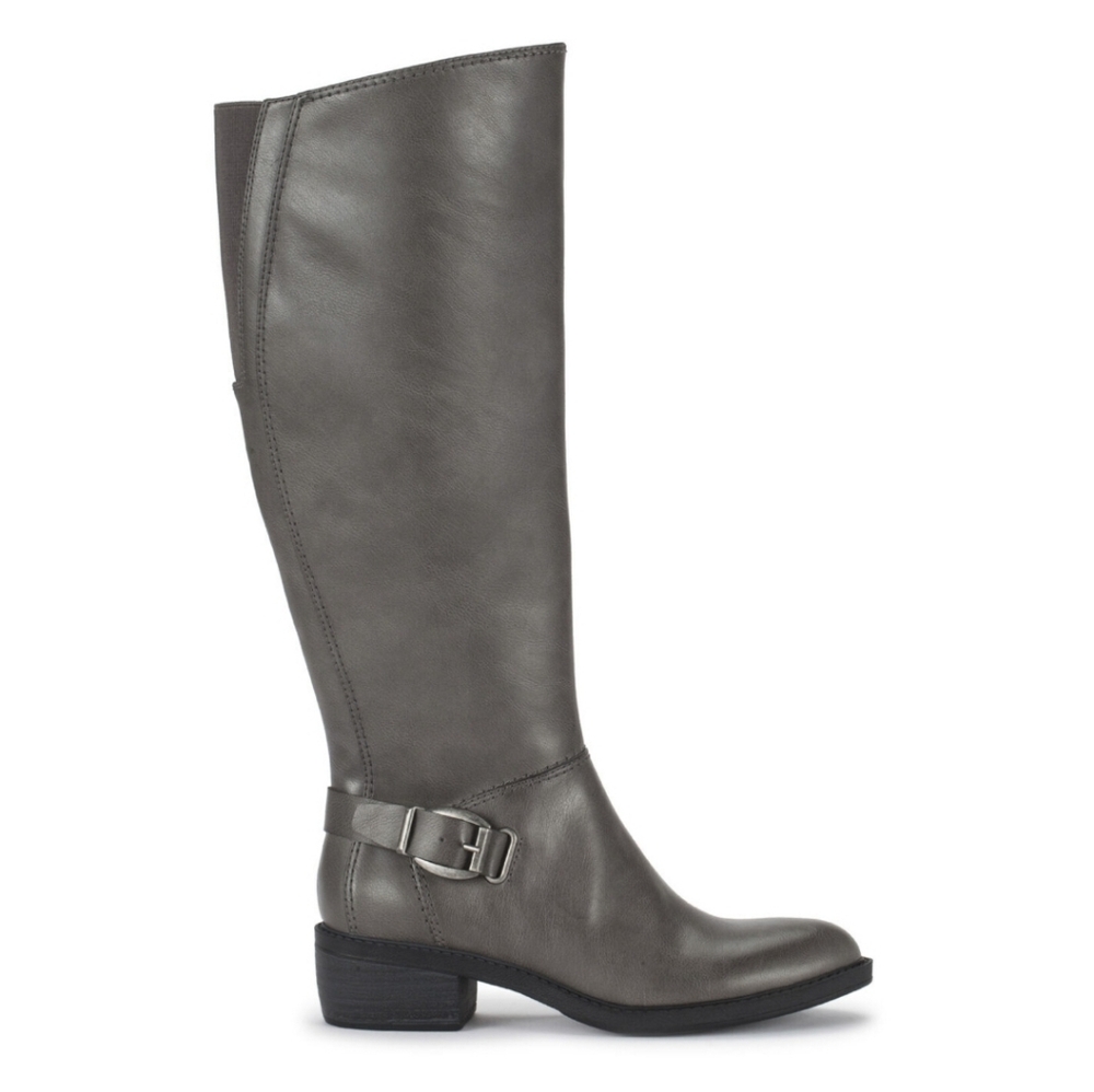 Baretrap Womens Sasson Tall Shaft Riding Boot Size 8.5 Faux Leather Gray Comfort
